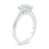 Thumbnail Image 1 of Toi et Moi Emerald & Oval-Cut Lab-Created Diamond Engagement ring 1-1/4 ct tw 14K White Gold