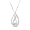 Thumbnail Image 0 of Love Ignited Diamond Flame Necklace 1/2 ct tw 10K White Gold 18"