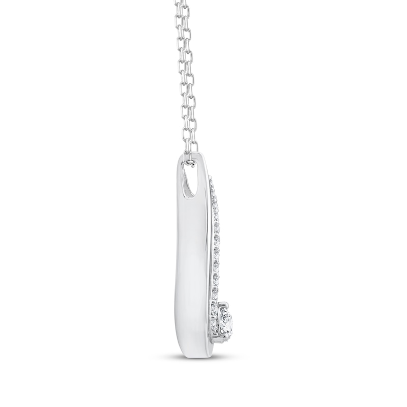 Love Ignited Diamond Flame Necklace 1/2 ct tw 10K White Gold 18"