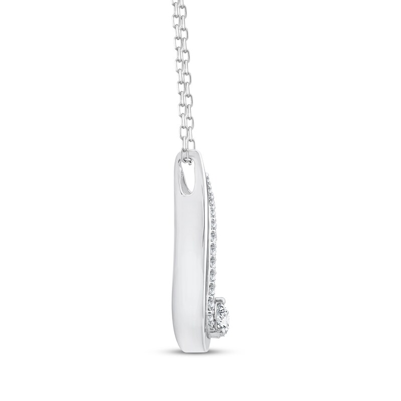 Love Ignited Diamond Flame Necklace 1/2 ct tw 10K White Gold 18"