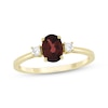 Thumbnail Image 1 of Oval-Cut Garnet & Diamond Ring 1/10 ct tw 10K Yellow Gold