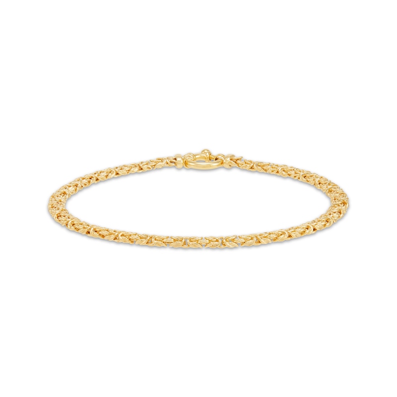 Main Image 1 of Byzantine Chain Bracelet 2.95mm Hollow 14K Yellow Gold 7.5&quot;