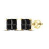 Thumbnail Image 0 of Men's Square-Cut Black Diamond Quad Stud Earrings 1 ct tw 10K Yellow Gold