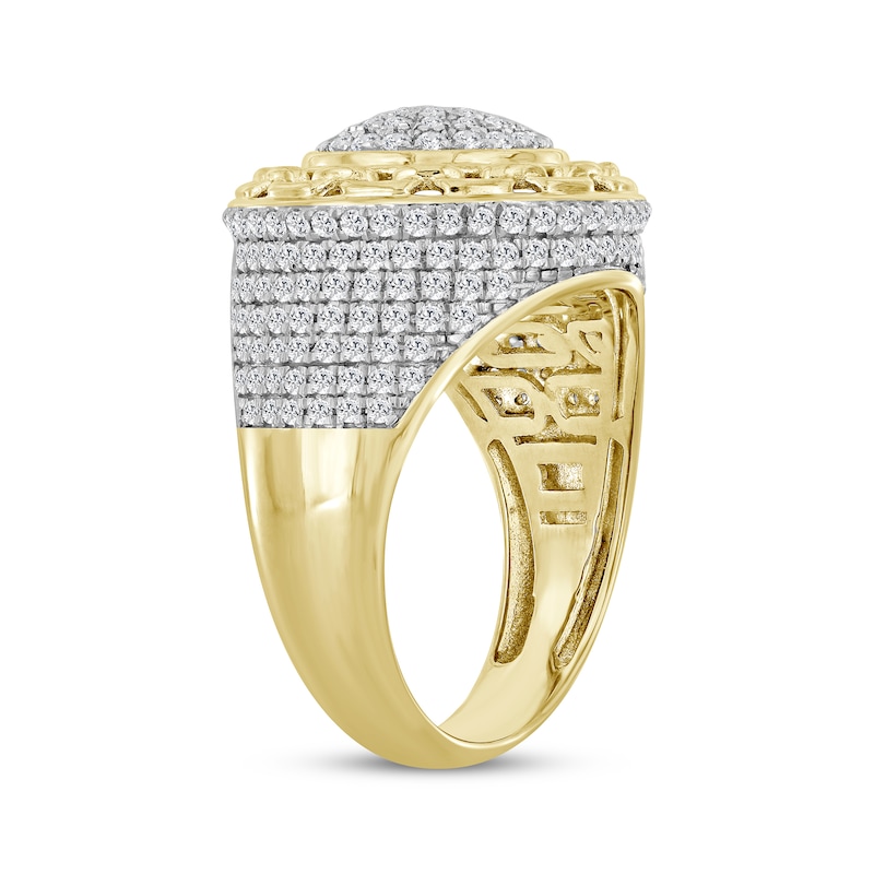 Main Image 2 of Linked Always Men's Diamond Chain Link Border Ring 1-1/2 ct tw 10K Yellow Gold