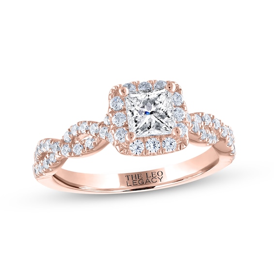 THE LEO Legacy Lab-Grown Diamond Princess-Cut Engagement Ring 1-1/6 ct tw 14K Rose Gold