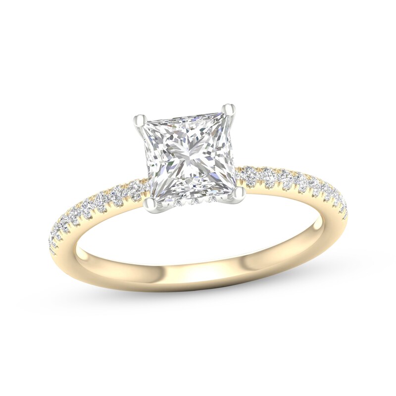 Main Image 1 of Now + Forever Lab-Grown Diamonds Princess-Cut Engagement Ring 1-3/4 ct tw 14K Two-Tone Gold
