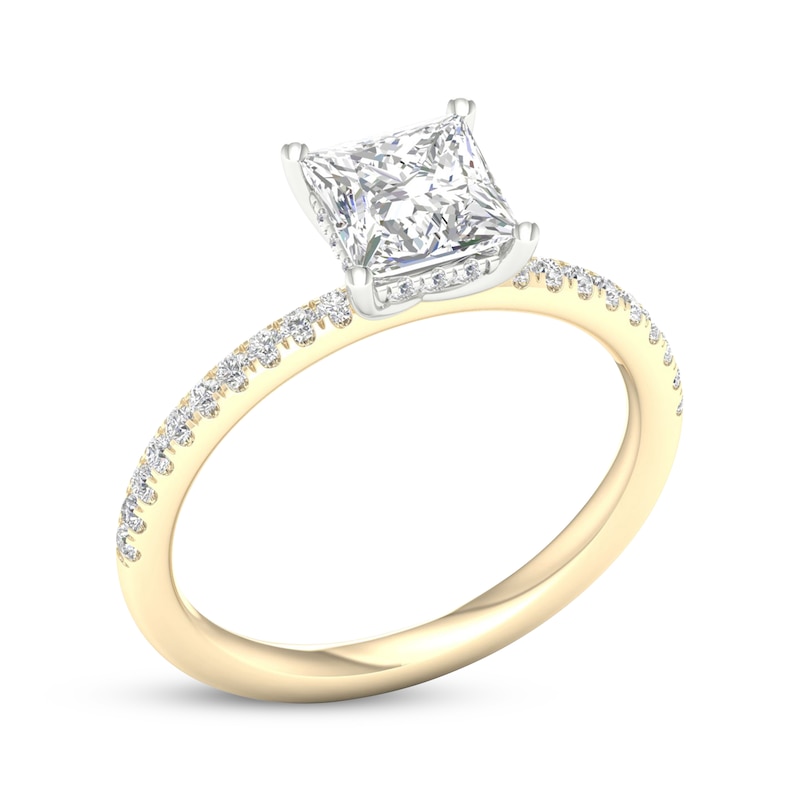 Main Image 2 of Now + Forever Lab-Grown Diamonds Princess-Cut Engagement Ring 1-3/4 ct tw 14K Two-Tone Gold