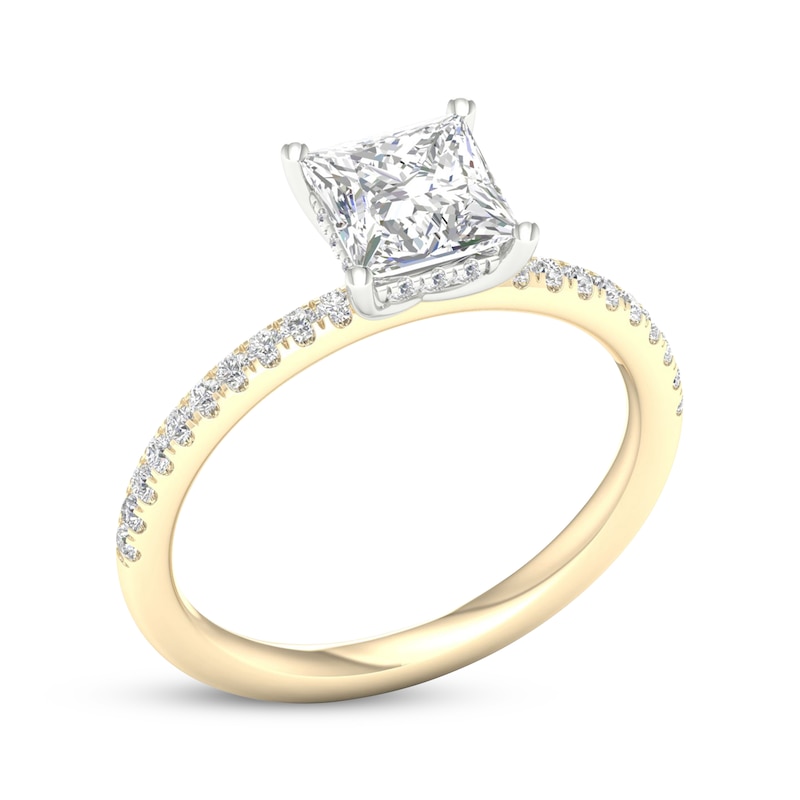 Lab-Created Diamonds by KAY Princess-Cut Engagement Ring 1-3/4 ct tw 14K Two-Tone Gold