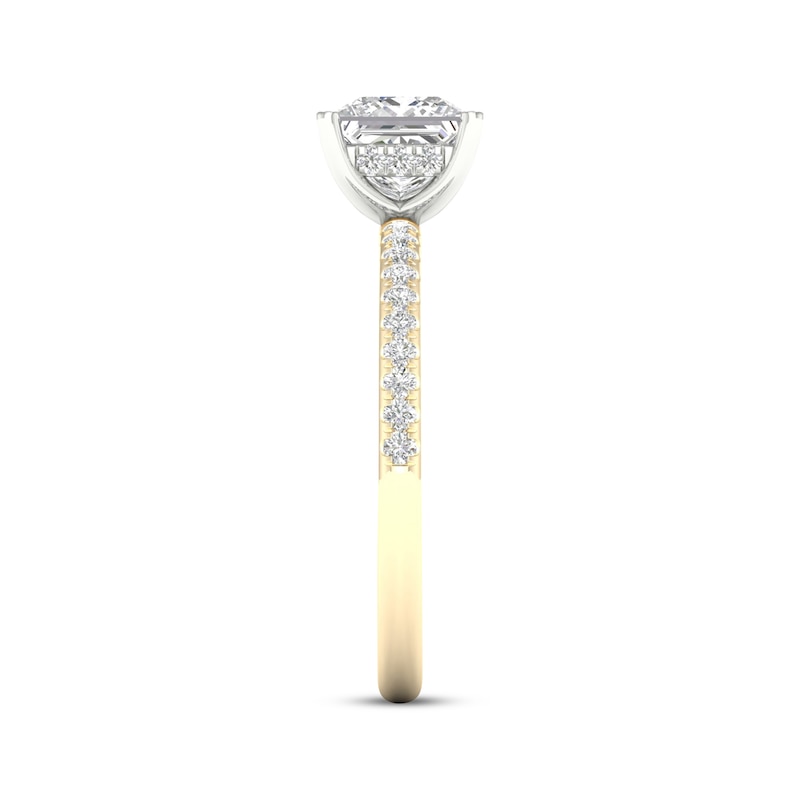 Main Image 3 of Now + Forever Lab-Grown Diamonds Princess-Cut Engagement Ring 1-3/4 ct tw 14K Two-Tone Gold