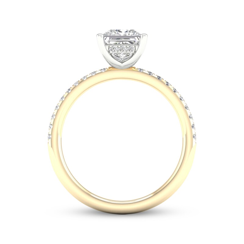 Main Image 4 of Now + Forever Lab-Grown Diamonds Princess-Cut Engagement Ring 1-3/4 ct tw 14K Two-Tone Gold