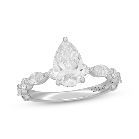Neil Lane Artistry Pear-Shaped Lab-Grown Diamond Engagement Ring 2-1/3 ct tw 14K White Gold