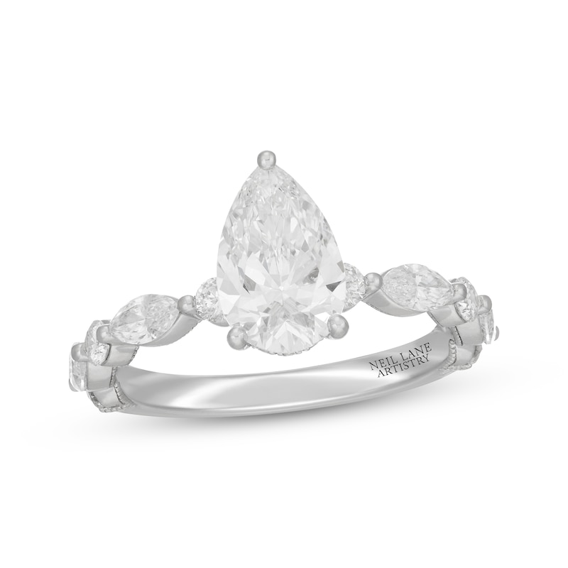 Main Image 1 of Neil Lane Artistry Pear-Shaped Lab-Grown Diamond Engagement Ring 2-1/3 ct tw 14K White Gold
