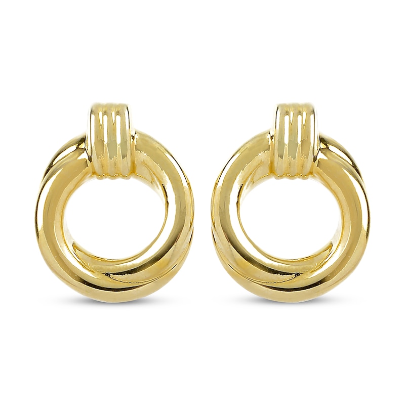 Main Image 2 of Hollow Open Circle Earrings 14K Yellow Gold