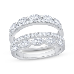 Now + Forever Lab-Grown Diamonds Marquise & Round-Cut Enhancer Ring 1-1/2 ct tw 14K White Gold