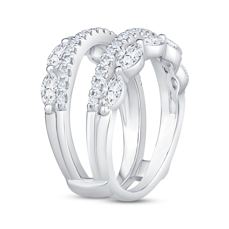 Main Image 2 of Now + Forever Lab-Grown Diamonds Marquise & Round-Cut Enhancer Ring 1-1/2 ct tw 14K White Gold