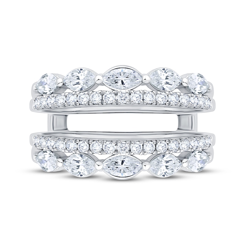 Main Image 3 of Now + Forever Lab-Grown Diamonds Marquise & Round-Cut Enhancer Ring 1-1/2 ct tw 14K White Gold
