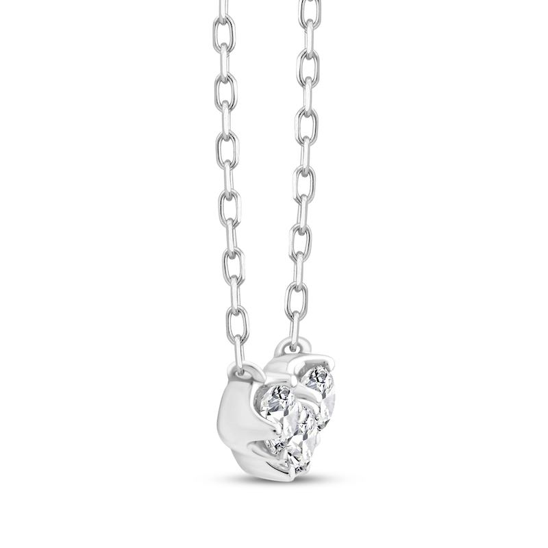 Main Image 2 of Memories, Moments, Magic Diamond Three-Stone Necklace 1/3 ct tw 10K White Gold 18.5"