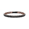 Thumbnail Image 1 of Men's Black Spinel Link Bracelet Black & Rose Stainless Steel 8.5"