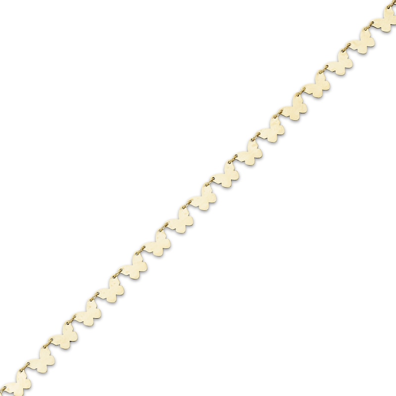 Main Image 2 of Butterfly Link Anklet Solid 10K Yellow Gold 10&quot;