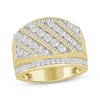 Thumbnail Image 1 of Men's Diamond Diagonal Strip Ring 2 ct tw 10K Yellow Gold