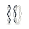 Thumbnail Image 1 of Black & White Diamond Twist Hoop Earrings 1/4 ct tw Sterling Silver