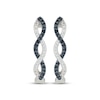 Thumbnail Image 2 of Black & White Diamond Twist Hoop Earrings 1/4 ct tw Sterling Silver