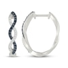 Thumbnail Image 3 of Black & White Diamond Twist Hoop Earrings 1/4 ct tw Sterling Silver
