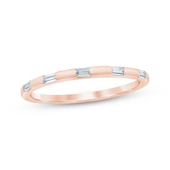 Now + Forever Baguette-Cut Diamond Five-Stone Anniversary Ring 1/5 ct tw 10K Rose Gold