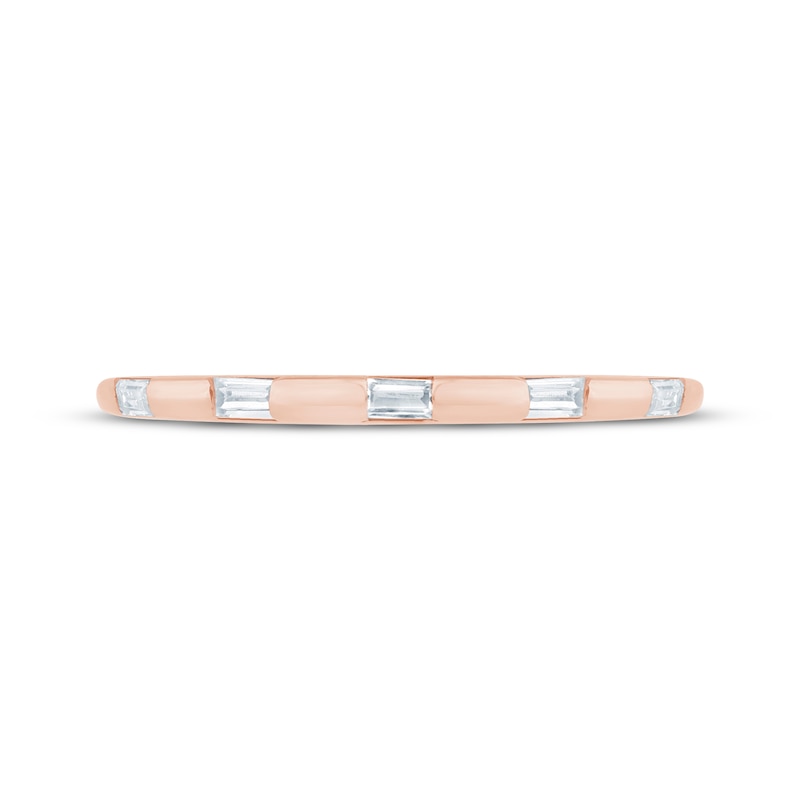 Main Image 3 of Now + Forever Baguette-Cut Diamond Five-Stone Anniversary Ring 1/5 ct tw 10K Rose Gold