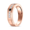 Thumbnail Image 2 of Now + Forever Men's Black & White Diamond Wedding Band 10K Rose Gold