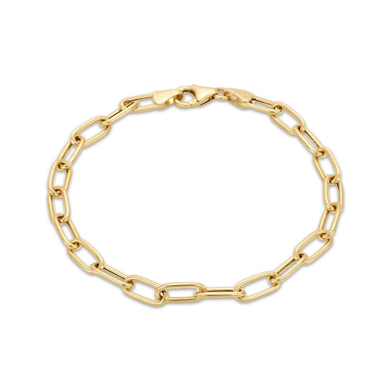 Main Image 1 of Charmed Memories Paperclip Chain Bracelet 4.95mm Hollow 10K Yellow Gold 7.5&quot;