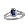 Thumbnail Image 1 of Blue Sapphire & Diamond Ring 1/6 ct tw 10K White Gold