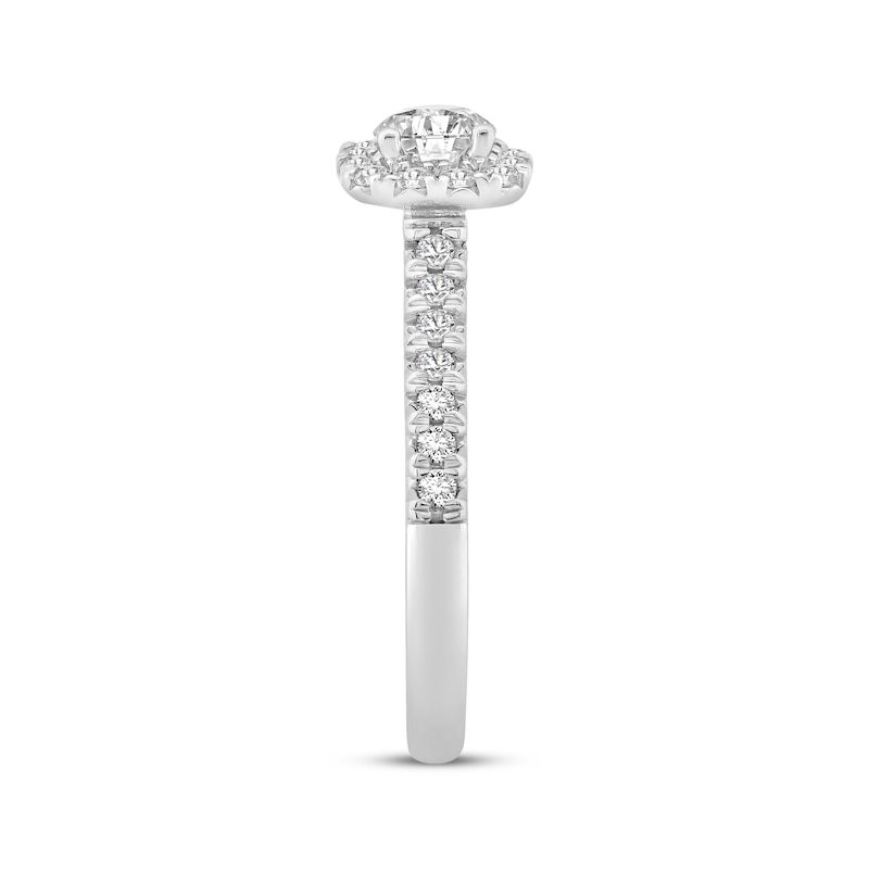 Main Image 2 of Now + Forever Lab-Grown Diamonds Round-Cut Halo Engagement Ring 3/4 ct tw 14K White Gold