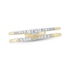 Thumbnail Image 1 of Diamond Faux Stack Two-Row Ring 1/6 ct tw 10K Yellow Gold