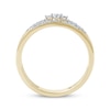Thumbnail Image 4 of Diamond Faux Stack Two-Row Ring 1/6 ct tw 10K Yellow Gold