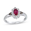 Thumbnail Image 1 of Le Vian Oval-Cut Ruby Ring 1/8 ct tw Diamonds Platinum