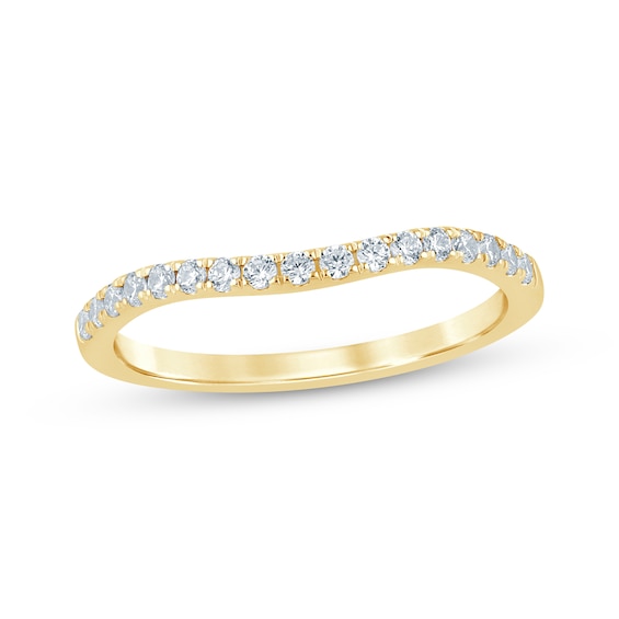 Now + Forever Diamond Contour Wedding Band 1/4 ct tw 14K Yellow Gold