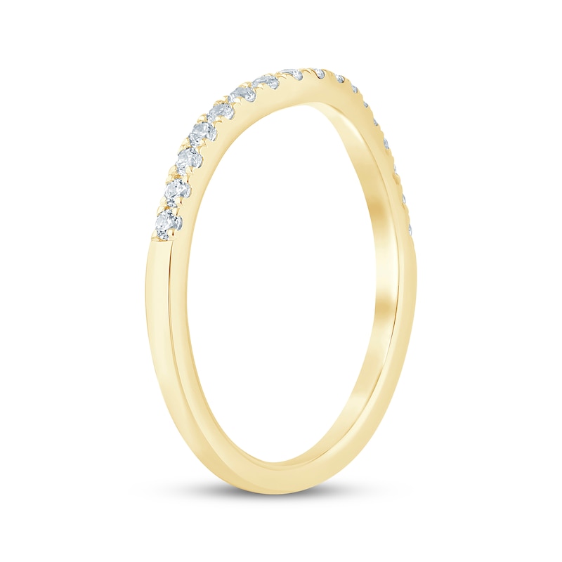 Main Image 2 of Now + Forever Diamond Contour Wedding Band 1/4 ct tw 14K Yellow Gold