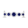 Thumbnail Image 1 of Sneaker Bling Blue & White Lab-Created Sapphire Halo Shoelace Charm Sterling Silver