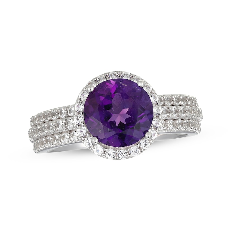 Main Image 3 of Amethyst & White Lab-Created Sapphire Gift Set Sterling Silver