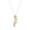 Thumbnail Image 2 of Diamond Flower Trio Drop Necklace 1/4 ct tw 10K Yellow Gold 18"