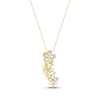 Thumbnail Image 3 of Diamond Flower Trio Drop Necklace 1/4 ct tw 10K Yellow Gold 18"