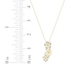Thumbnail Image 7 of Diamond Flower Trio Drop Necklace 1/4 ct tw 10K Yellow Gold 18"