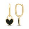 Thumbnail Image 3 of Charmed Memories Enamel Heart Dangle Hoop Earrings 10K Yellow Gold