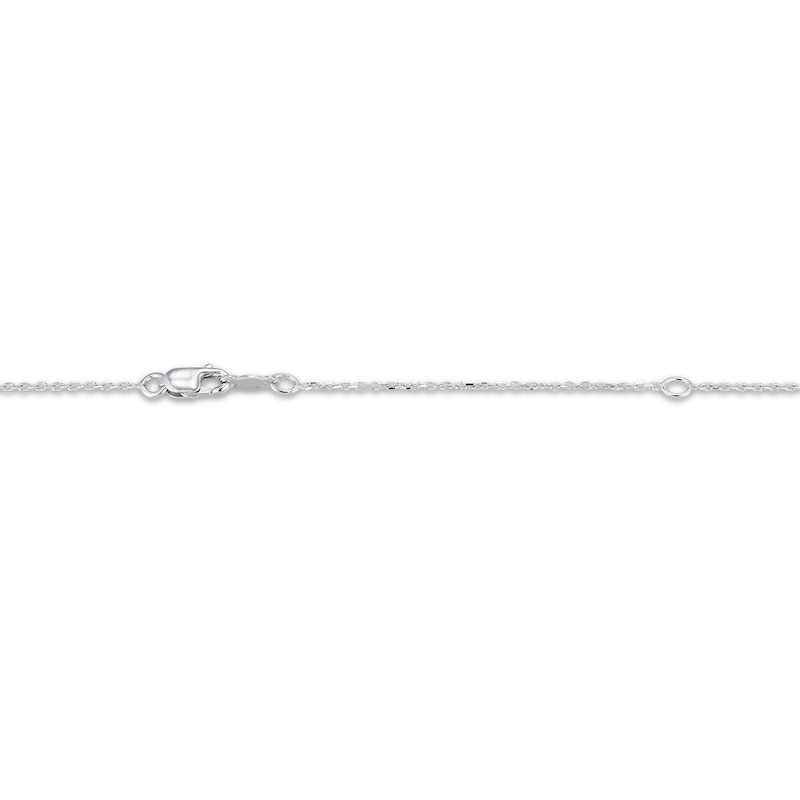 Main Image 4 of Oval-Cut & Pear-Shaped White Lab-Created Sapphire Cat Necklace Sterling Silver & 10K Yellow Gold 18&quot;