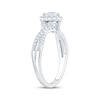 Thumbnail Image 2 of Now + Forever Lab-Grown Diamonds Emerald-Cut Halo Engagement Ring 1/2 ct tw 14K White Gold