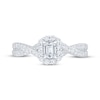 Thumbnail Image 3 of Now + Forever Lab-Grown Diamonds Emerald-Cut Halo Engagement Ring 1/2 ct tw 14K White Gold