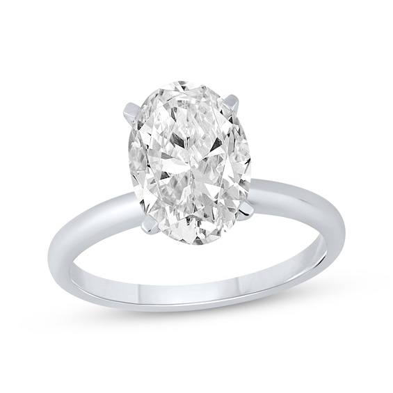 Now + Forever Oval-Cut Lab-Grown Diamond Solitaire Engagement Ring 2-1/2 ct tw 14K White Gold (I/SI2)