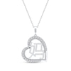 Thumbnail Image 1 of Diamond Chinese &quot;Mother&quot; Heart Necklace 1/4 ct tw 10K White Gold 18&quot;