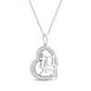 Thumbnail Image 2 of Diamond Chinese &quot;Mother&quot; Heart Necklace 1/4 ct tw 10K White Gold 18&quot;